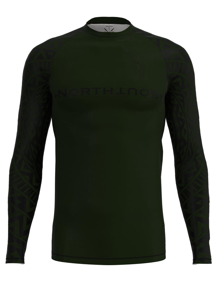 Green Tribal Rash Guard