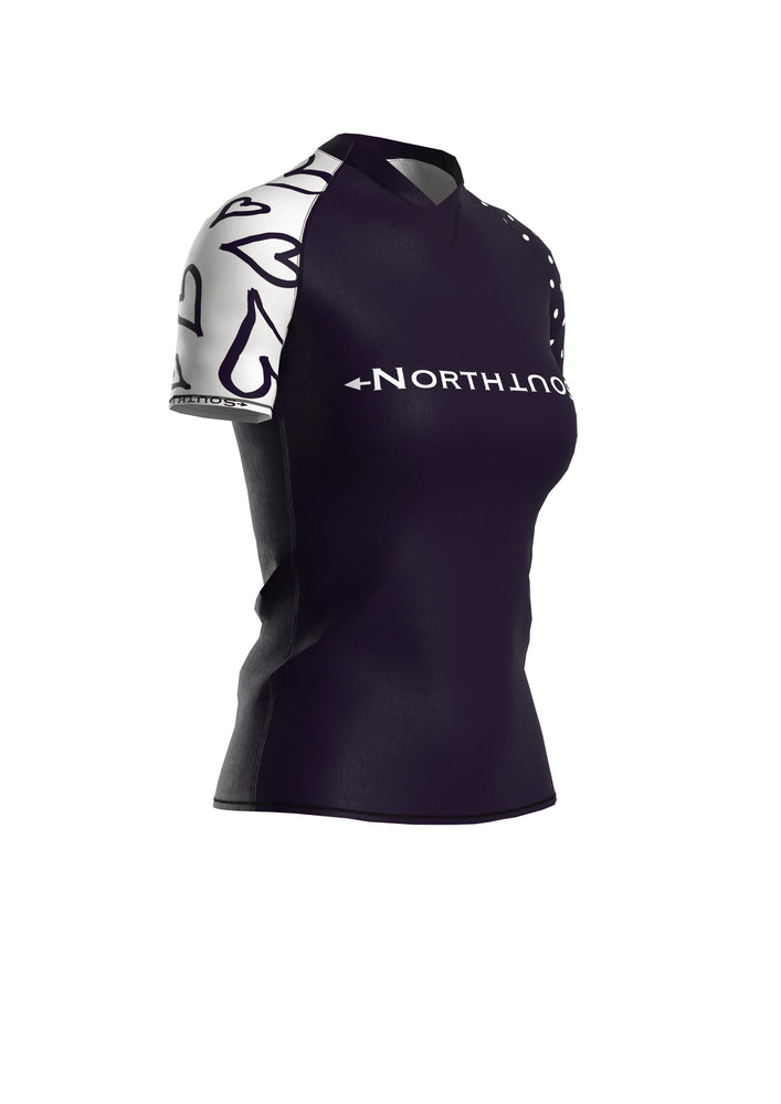 Short Sleeve Plum Hearts Rash Guard