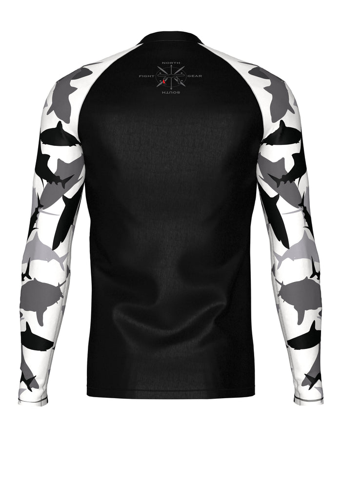 Men's Belted Long Sleeve Shark Rash Guard