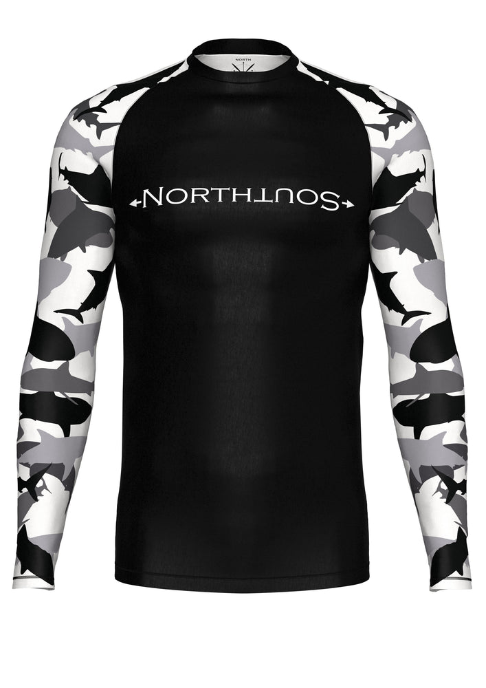 Men's Belted Long Sleeve Shark Rash Guard