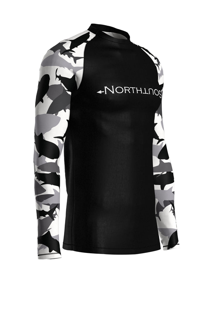 Men's Belted Long Sleeve Shark Rash Guard