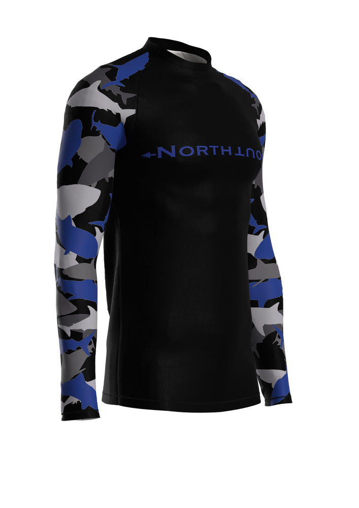 Men's Belted Long Sleeve Shark Rash Guard