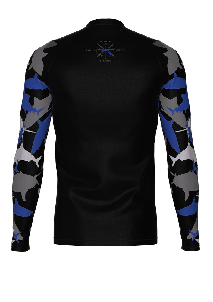 Men's Belted Long Sleeve Shark Rash Guard