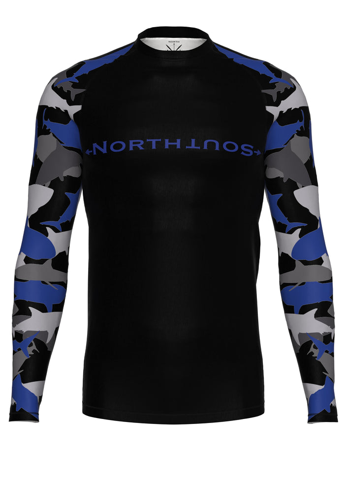Men's Belted Long Sleeve Shark Rash Guard