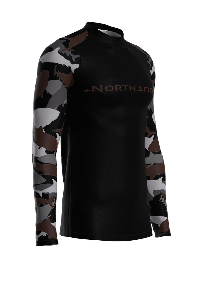 Men's Belted Long Sleeve Shark Rash Guard