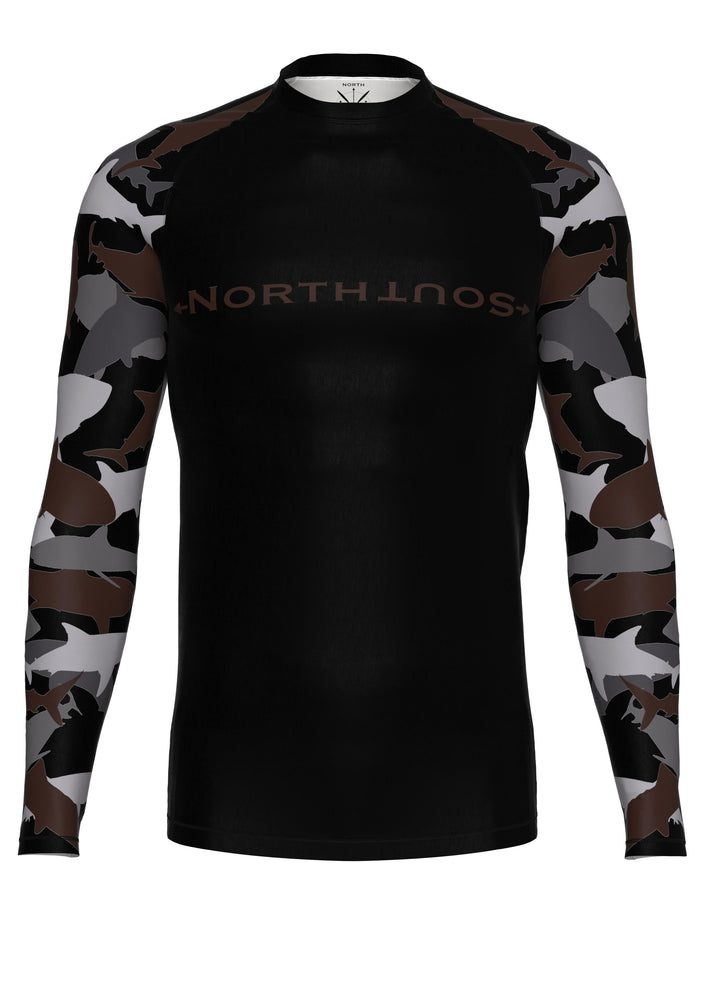Men's Belted Long Sleeve Shark Rash Guard