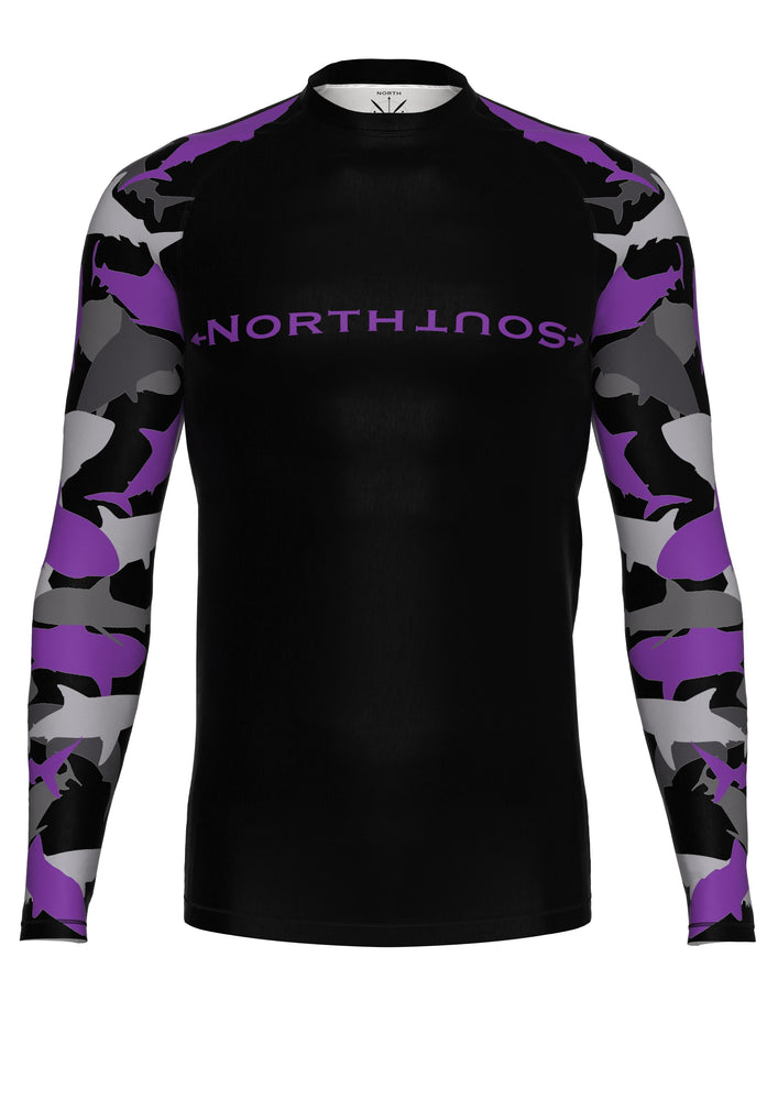 Men's Belted Long Sleeve Shark Rash Guard