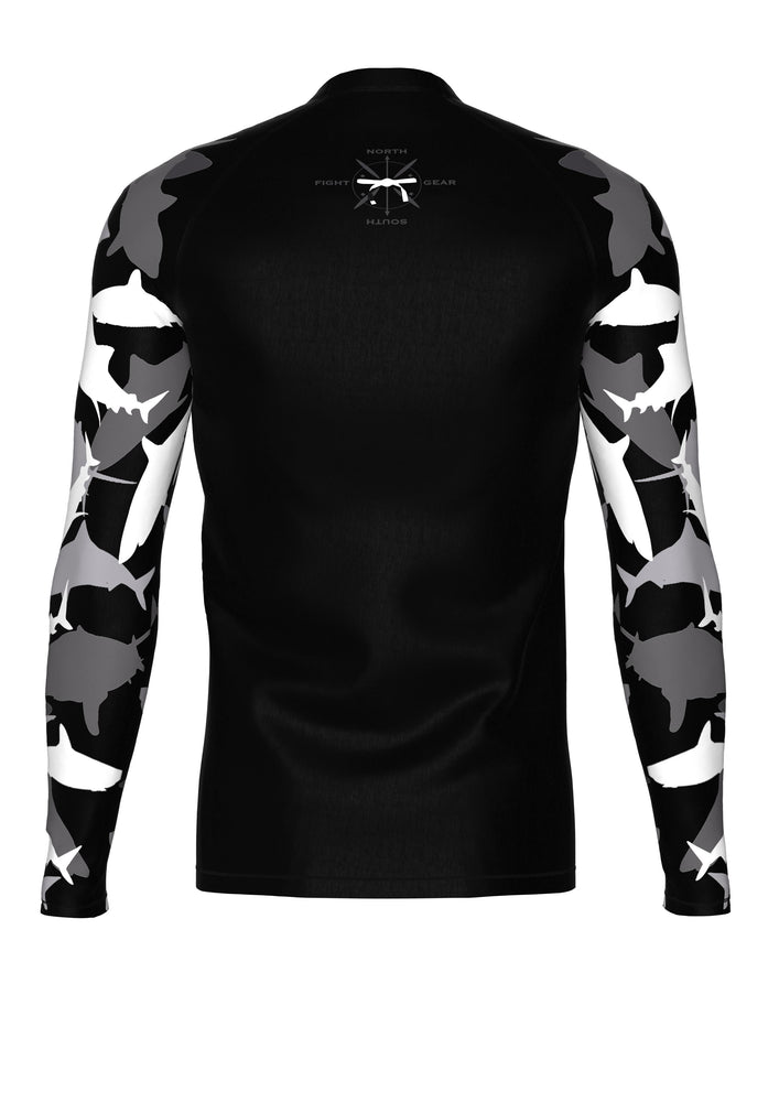 Men's Belted Long Sleeve Shark Rash Guard