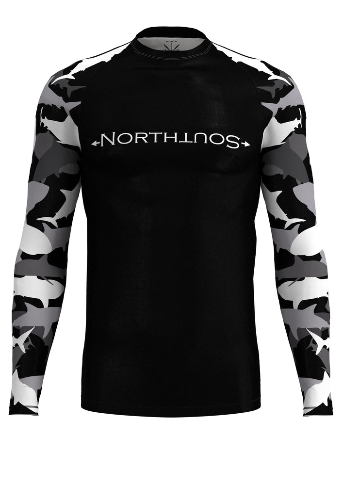 Men's Belted Long Sleeve Shark Rash Guard