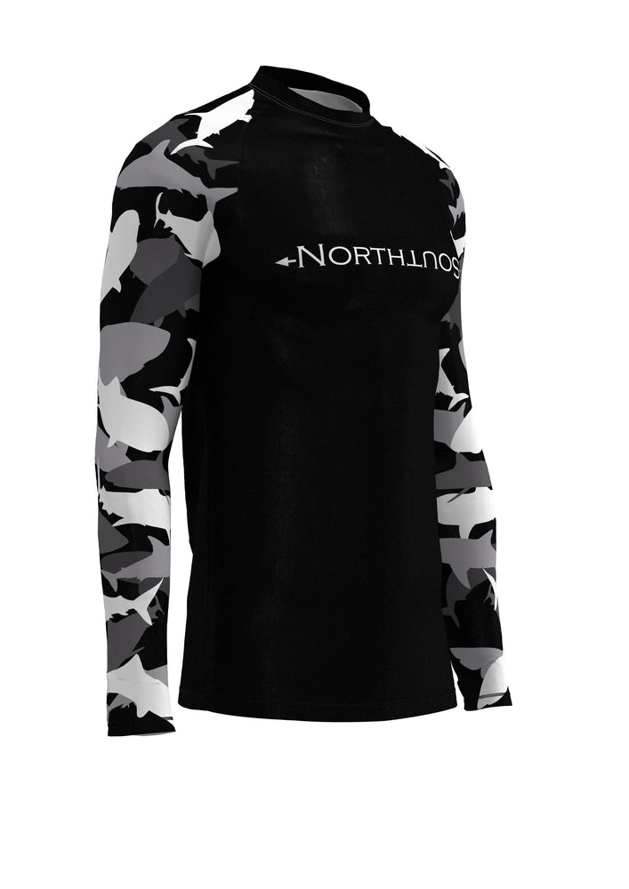 Men's Belted Long Sleeve Shark Rash Guard
